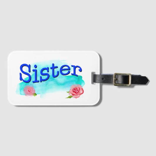 Schwester Aquarell-Rosen Gepäckanhänger (Vorderseite (Horizontal))