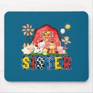 Schwester Bauernhof Kuh Geburtstagsjunge passende Mousepad
