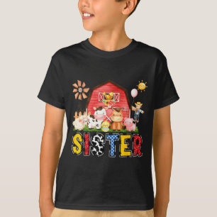 Schwester Bauernhof Kuh Geburtstagsjunge passende  T-Shirt