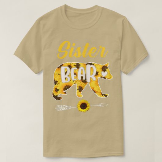Schwester Bear Sonnenblume Mutter Familie T-Shirt (Design vorne)