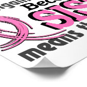 Schwester bedeutet die Welt für mich Brustkrebs Poster (Ecke)