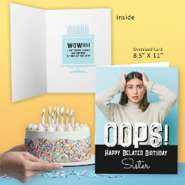 Schwester Belated Birthday Foto Card Karte