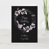 Schwester Birthday Bird und Butterfliegen Karte (Vorderseite)