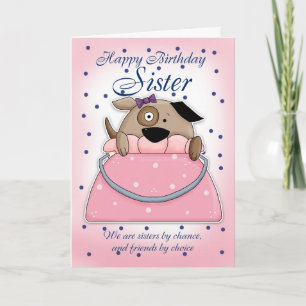 Schwester Birthday Card - Niedlich Purpurkatze Karte