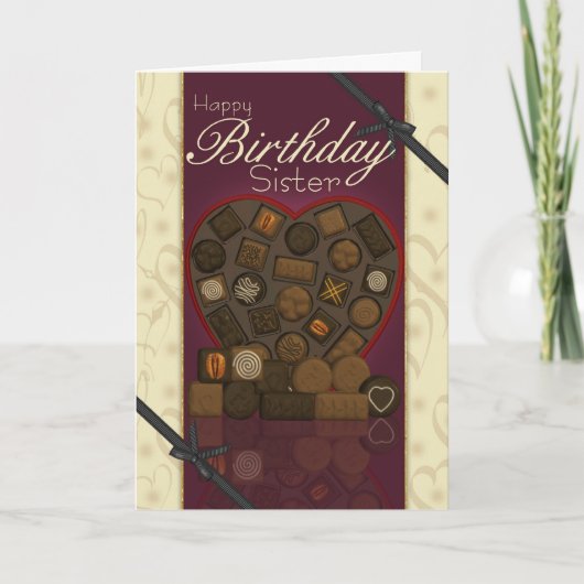 Schwester Birthday Card - Schokolade Karte (Vorderseite)