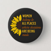 Schwester Birthday Geschenk Feministin Sonnenblume Button (Vorderseite)