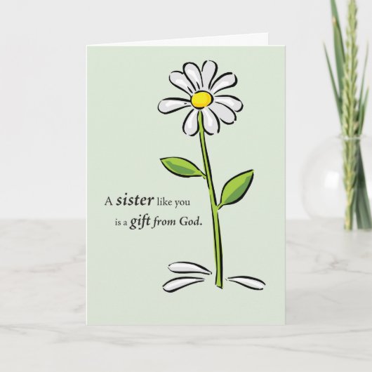 Schwester Birthday, Geschenk Gottes Karte (Vorderseite)