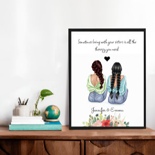 Schwester Birthday Gift, Personalisiertes Geschenk Poster
