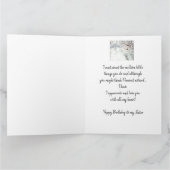 Schwester Birthday Liebe my Heart Chickadee Bird Karte (Innenseite)