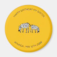 Schwester Birthday, Niedlich und Happy Kenyan Zebr