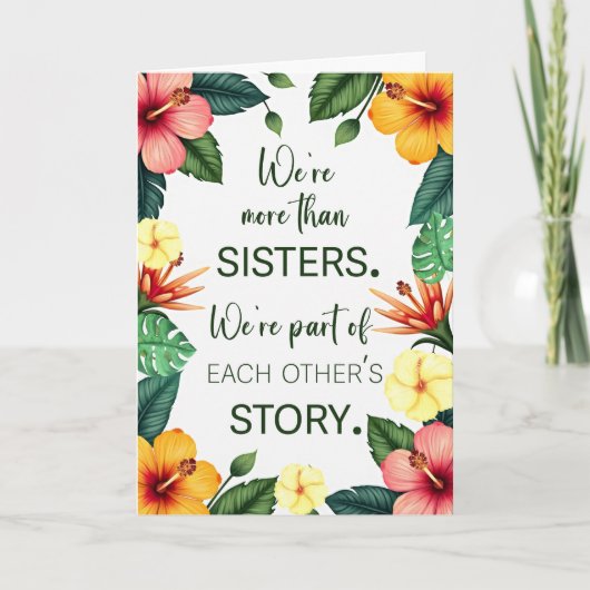 Schwester Birthday Tropical Blume Teil jeder ander Karte (Vorderseite)
