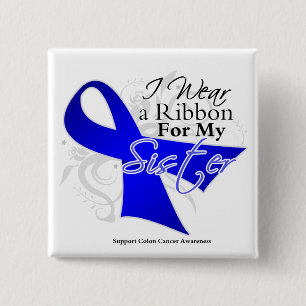 Schwester-blaues Band - Darmkrebs Button