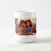 Schwester-Bond – Illustration von schönen Schweste Kaffeetasse (Mittel)