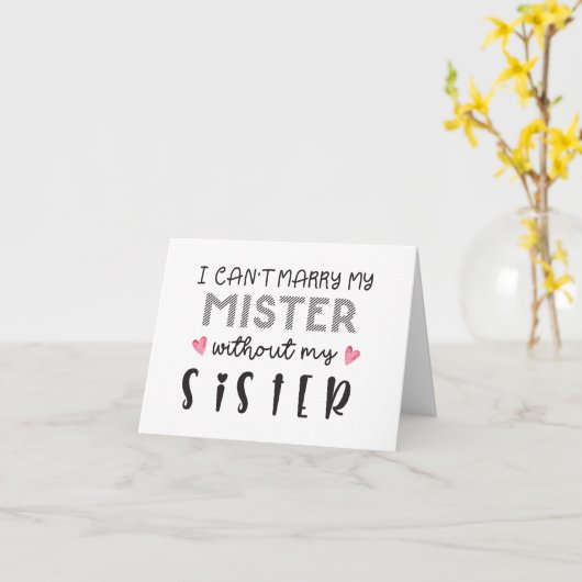 Schwester Bridesaid Vorschlag gefaltete Karte (Gelbe Blume)