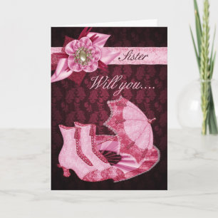 Schwester Bridesmaid, wirst du meine Bridesmaid se Einladung