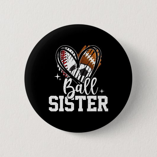 Schwester Byll Bysebyll Fußballschwester Herz Button (Vorderseite)
