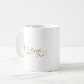 Schwester Champagner Gold Lilie Name Tasse (Vorderseite Links)