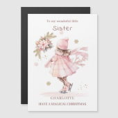Schwester Christmas Skaten Little Girl Magnetkarte (Vorne/Hinten)