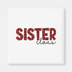 Schwester Claus Weihnachten Rot kariert Pyjama Fam Magnet