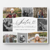 Schwester dankbar für jeden Moment FotoCollage Fotoplatte (Vorderseite)