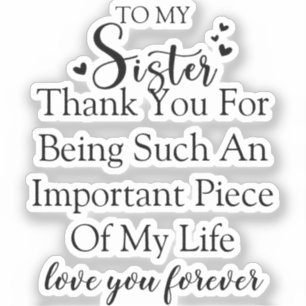 Schwester Dankbarkeit danke, dass du in meinem Leb Aufkleber