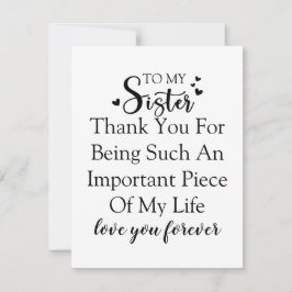 Schwester Dankbarkeit danke, dass du in meinem Leb Dankeskarte