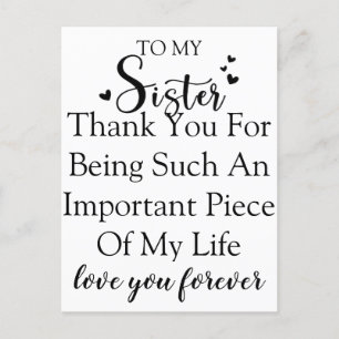 Schwester Dankbarkeit danke, dass du in meinem Leb Feiertagspostkarte