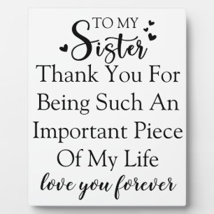 Schwester Dankbarkeit danke, dass du in meinem Leb Fotoplatte