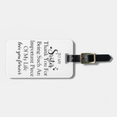 Schwester Dankbarkeit danke, dass du in meinem Leb Gepäckanhänger (Vorderseite horizontal)