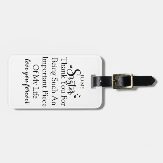 Schwester Dankbarkeit danke, dass du in meinem Leb Gepäckanhänger (Vorderseite horizontal)