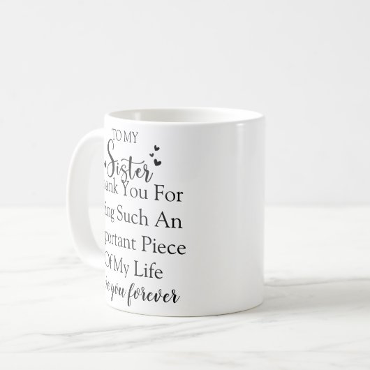 Schwester Dankbarkeit danke, dass du in meinem Leb Kaffeetasse (Vorderseite Links)