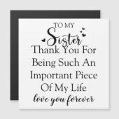 Schwester Dankbarkeit danke, dass du in meinem Leb Magnetkarte (Vorne/Hinten)