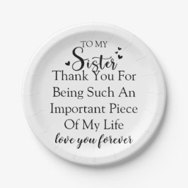 Schwester Dankbarkeit danke, dass du in meinem Leb Pappteller