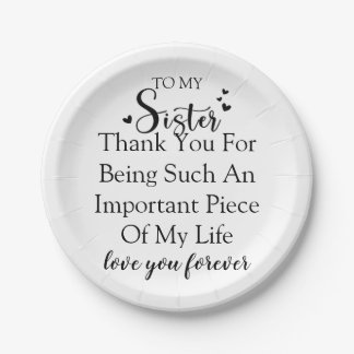 Schwester Dankbarkeit danke, dass du in meinem Leb Pappteller