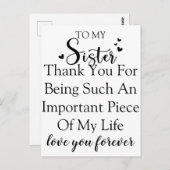 Schwester Dankbarkeit danke, dass du in meinem Leb Postkarte (Vorne/Hinten)