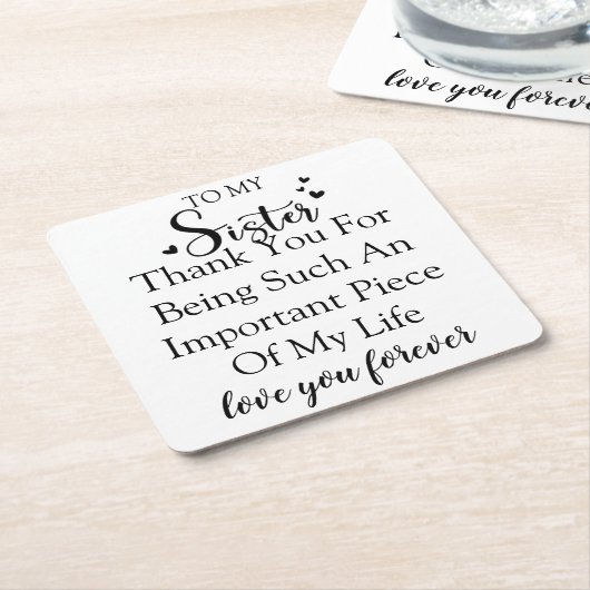 Schwester Dankbarkeit danke, dass du in meinem Leb Rechteckiger Pappuntersetzer (angewinkelt)