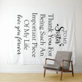 Schwester Dankbarkeit danke, dass du in meinem Leb Wandteppich (Beispiel (Horizontal))