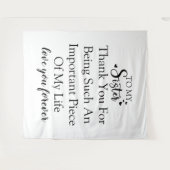 Schwester Dankbarkeit danke, dass du in meinem Leb Wandteppich (Vorderseite (Horizontal))