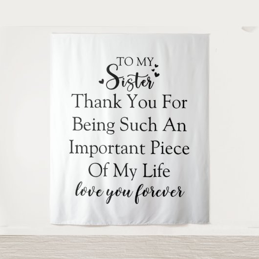 Schwester Dankbarkeit danke, dass du in meinem Leb Wandteppich (Vorderseite)