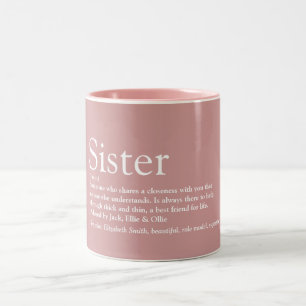 Schwester Definition Dust Rose Pink Zweifarbige Tasse