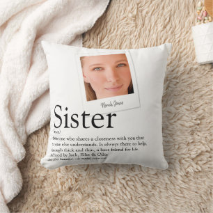 Schwester Definition Modernes Foto Kissen