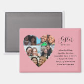 Schwester Definition Rosa Herz Erinnerungsstück Magnet (Vorderseite/Rückseite)