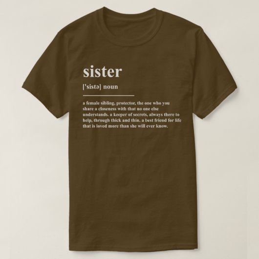 Schwester Definition T-Shirt (Design vorne)