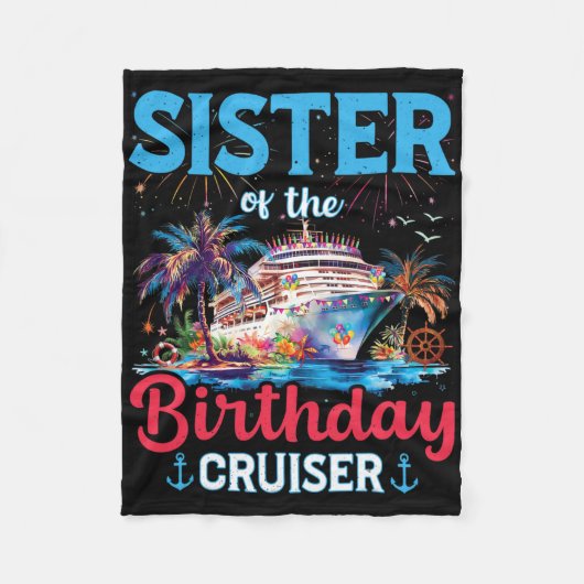 Schwester der Birthday Cruiser Funny Cruise Birthd Fleecedecke (Vorderseite)