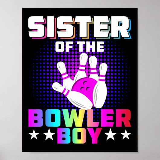 Schwester der Bowler Boy Matching Family Bowling B Poster (Vorne)