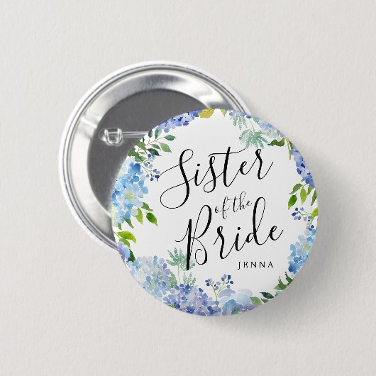 Schwester der Braut | Carolina Bloom Wedding Button (Vorne & Hinten)