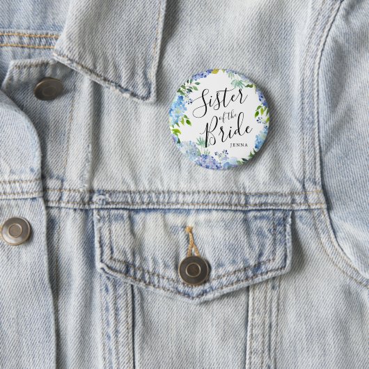 Schwester der Braut | Carolina Bloom Wedding Button (Beispiel)