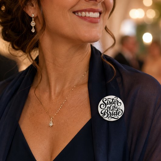 Schwester der Braut Hochzeitsprobe Dinner Button