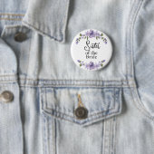 Schwester der Braut Lila Blumen Hochzeit  Button (Beispiel)