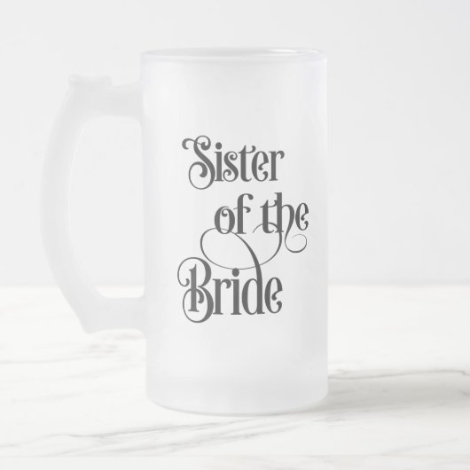Schwester der Braut Mattglas Bierglas (Links)